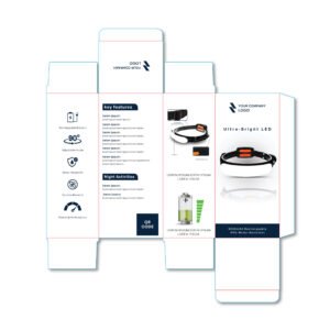 LED head lamp packaging box design
