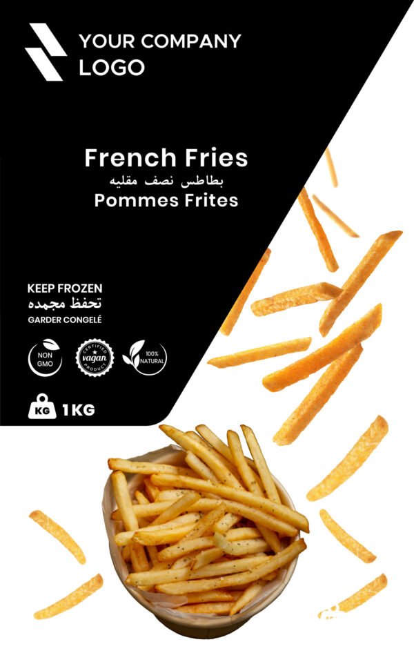 French fries zip bag label design