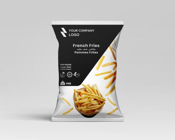 French fries zip bag label design